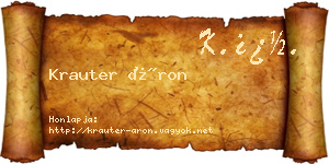 Krauter Áron névjegykártya